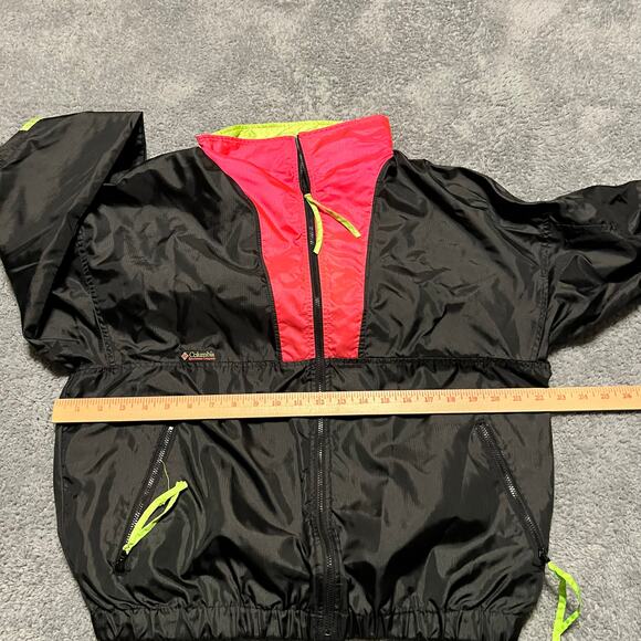 Columbia Vintage Jacket Mens Large Windbreaker Neon Pink Intertrainer 80s - Picture 8 of 9